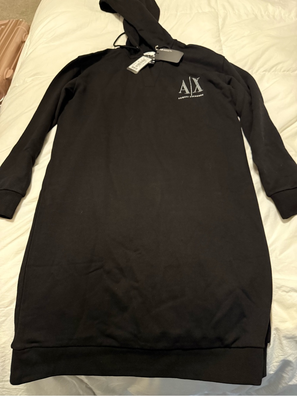 A|X Armani Exchange Black Hoodie Dress Small